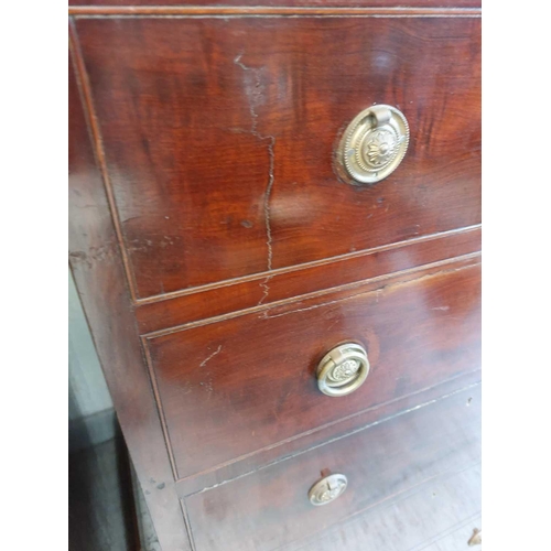 714 - An unusual late Victorian mahogany cupboard or low wardrobe. Fashioned as a tall straight front ches... 