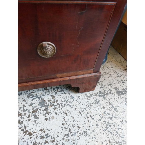 714 - An unusual late Victorian mahogany cupboard or low wardrobe. Fashioned as a tall straight front ches... 