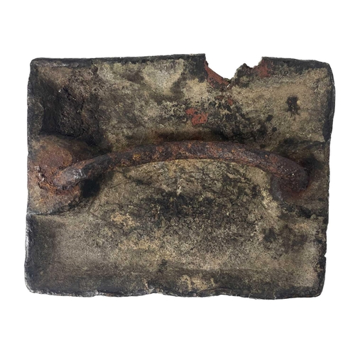 8 - A 19th century bronze hot mark for MELLANEAR mine. With lamb and flag decoration 10cm x 12.5cm.