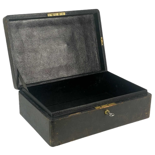 90 - A George VI leather bound dispatch box by John Peck & Sons. Embossed GR VI cypher, initials L.N.H wi... 