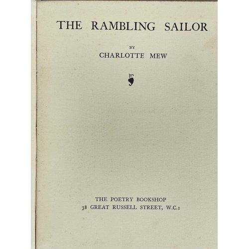 100 - MEW, Charlotte. 'The Rambling Sailor,' First edition, some sun bleaching to original boards, b+w fro... 