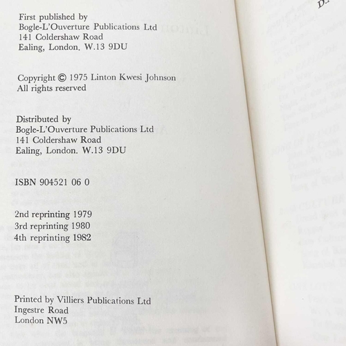 104 - LINTON, Kwesi Johnson. 'Dread Beat & Blood,' Fourth printing, photographic thin card wraps, pp.71, s... 