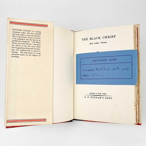 109 - CULLEN, Countee. 'The Black Christ and Other Poems,' Advance copy label pasted-in, so pre-first edit... 