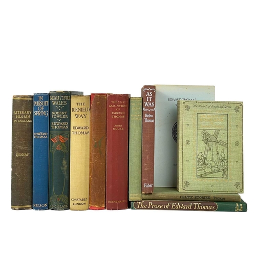 110 - EDWARD THOMAS Twelve work written by or related to the author In Pursuit of Spring, April 1914, blue... 