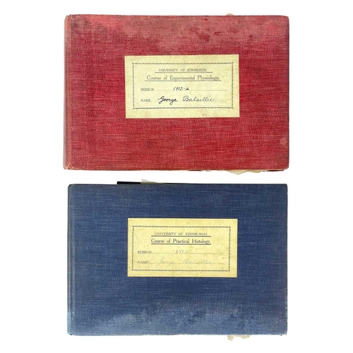 111 - Two Early 20th Century Sketchbooks COURSE OF EXPERIMENTAL PHYSIOLOGY By George Balsillie (1914) Univ... 