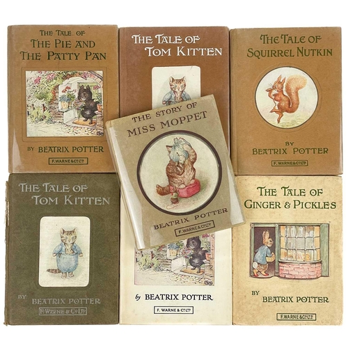 65 - POTTER, Beatrix. Six early reprints. 'The Tale of Squirrel Nutkin,' original brown boards with mount... 
