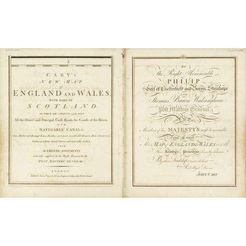 67 - CARY, John (engraver). 'Cary's New Map of England and Wales, with Part of Scotland. on which are car... 