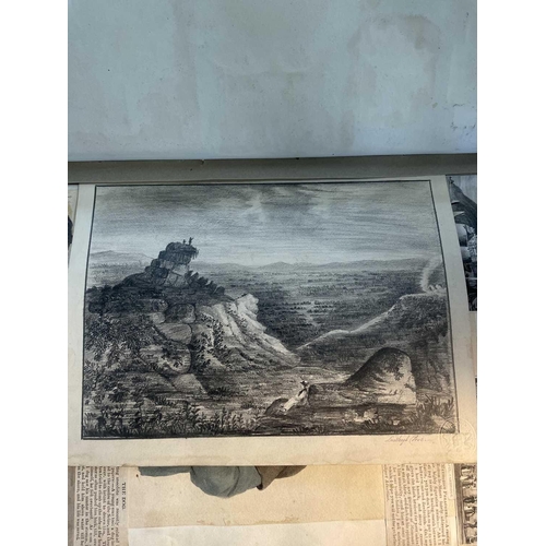 74 - A Victorian Scrap Album Contemporary half maroon leather with marbled boards, over a hundred pages p... 