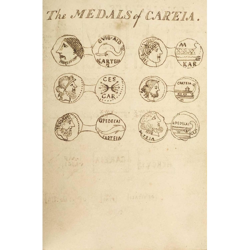 75 - (Penmanship and poetry) Early 19th century note book. Full maroon leather with envelope clasp, 25 pa... 