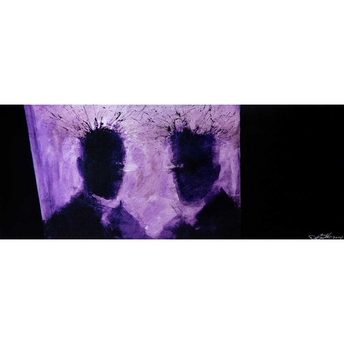 379 - Richard HAMBLETON (1952-2017) Purple Shadow Head, 2015 Giclee print mounted on aluminium, signed and... 