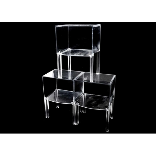 13 - Philippe Stark for Kartell. Three Ghost polycarbonate bedside tables, makers mark to the leg, height... 