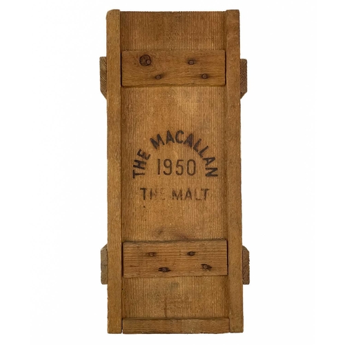 An empty bottle of The Macallan 1950 Malt. Bottle number 1570, good ...