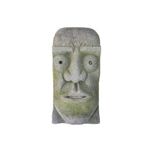 525 - An Easter island style aircrete sculpture by Bob JAY (1963) 44cm x 22cm x 10cm.