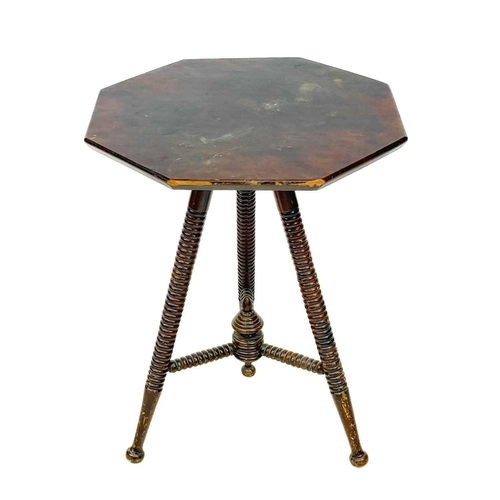 54 - A late Victorian octagonal gypsy table. With bobbin turned supports and stretchers height 69.5cm wid... 