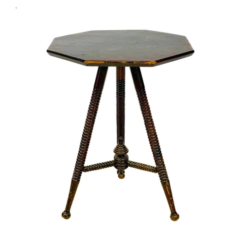 54 - A late Victorian octagonal gypsy table. With bobbin turned supports and stretchers height 69.5cm wid... 