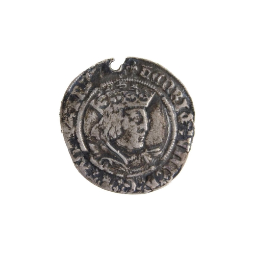 101 - Henry VIII second coinage groat A good condition coin with clear detail but damaged at top, mint mar... 