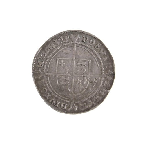 102 - Edward VI shilling 1551 - 3 issue Facing bust with rose, mint mark Y. Coin has good detail both side... 