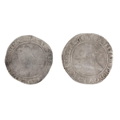 106 - Elizabeth I 1560-1 shilling x2 Two Elizabeth I shilling both in worn condition with mint mark cross ... 