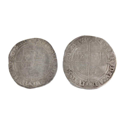 106 - Elizabeth I 1560-1 shilling x2 Two Elizabeth I shilling both in worn condition with mint mark cross ... 