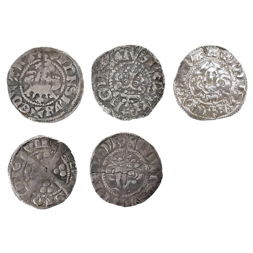 112 - GB Hammered silver pennies (x5) Comprising selection of Edward I etc silver pennies in mixed conditi... 