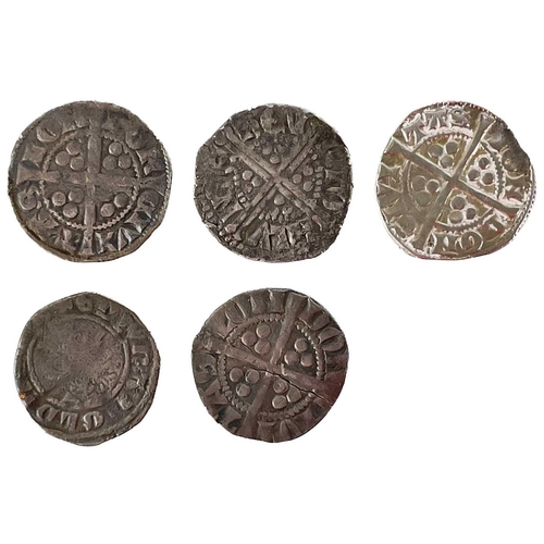 112 - GB Hammered silver pennies (x5) Comprising selection of Edward I etc silver pennies in mixed conditi... 