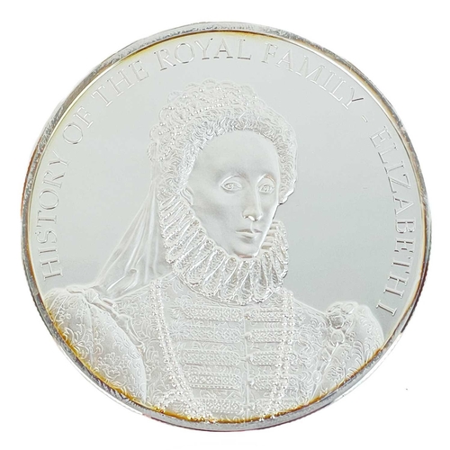 115 - Cased 5 ounce $25 dollar Cook Islands 2008 Queen Elizabeth I commemorative silver proof coin A cased... 