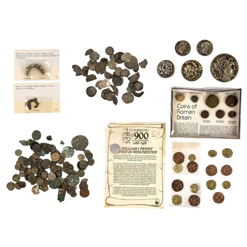 120 - Metal Detector Finds etc. Bag of mainly Roman coins mostly in poor condition, another bag of mostly ... 