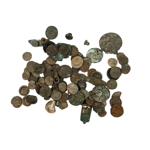 120 - Metal Detector Finds etc. Bag of mainly Roman coins mostly in poor condition, another bag of mostly ... 