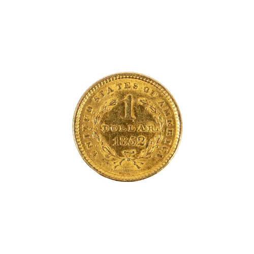 122 - USA Gold Dollar 1852 liberty head coin A very high grade 1852 0.900 grade gold Dollar Coin