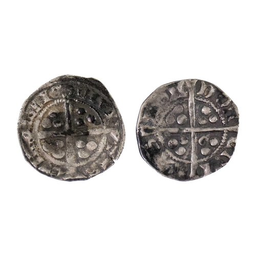 136 - Edward III silver penny (x2) Two Edward III Durham mint pennies, mint makr Cross Pattee (Spinks 1600... 