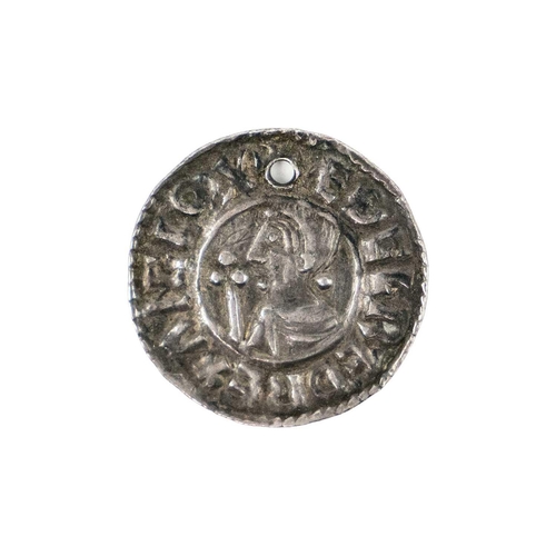 139 - Aethelred II short cross penny - holed A very well detailed coin (Spink 1148), unfortunately it is h... 