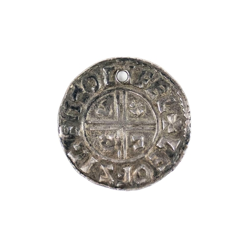 139 - Aethelred II short cross penny - holed A very well detailed coin (Spink 1148), unfortunately it is h... 