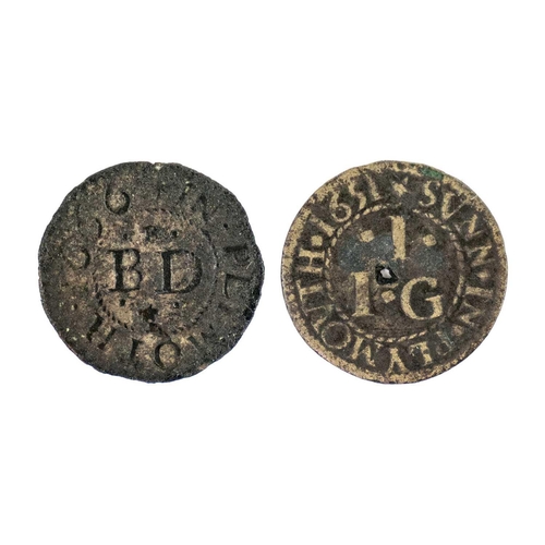 144 - Plymouth 17th century Trade Farthing Tokens (x2) Comprising: 1: A 