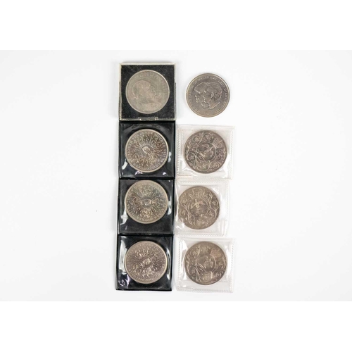 148 - Great Britain silver crown, un-circulated Royal Mint Year Sets etc. Lot comprises: 1: A cased 1937 C... 