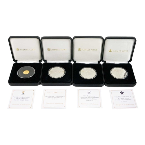 151 - Tristan Da Cunha and Alderney gold & silver etc. Royalty related coins Comprising encapsulated coins... 