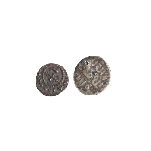 163 - Early Anglo-Saxon coins (x2) Lot comprises: 1: Primary sceattas c680 - c710 Spink No. 777 diademed h... 