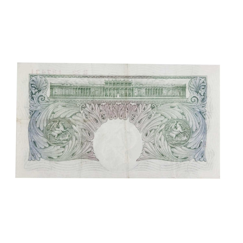 183C - Mahon 1928 £1 note A prefix B23 note - a centre crease and other vertical creases but a nice clean n... 