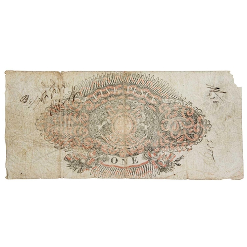 183K - Modbury one guinea banknote 1824 A Provincial Banknote issued in 1824 in reasonable condition.