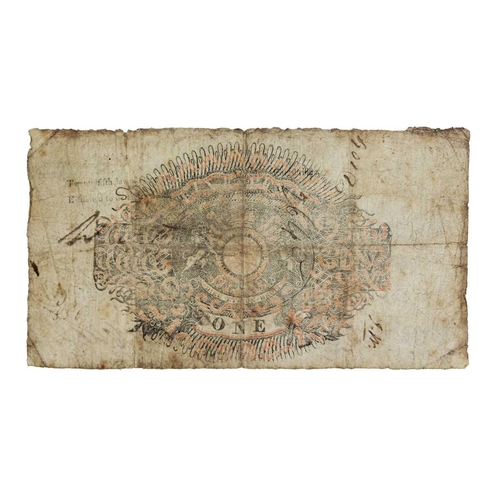 183L - Kingsbridge Bank one pound note 1825 A Provincial Banknote issued in 1825 - a bit grubby