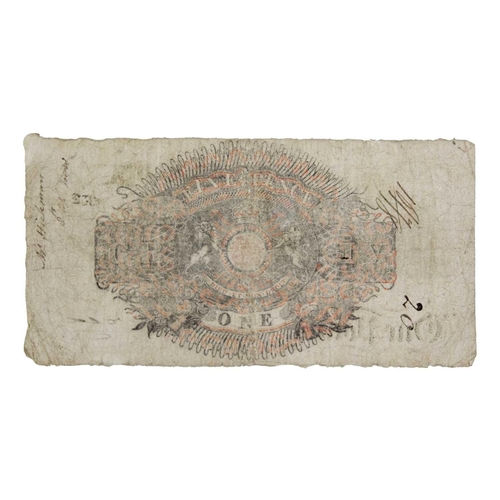 183M - Leominster Bank one pound note 1824 A Provincial Banknote issued in 1824 - good condition