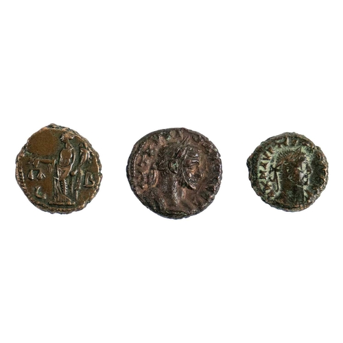 191 - Roman Billon Tetradrachm coins (x3) Three coins in good condition with previous identification.