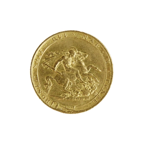 198J - 1817 George III gold sovereign A sound 1817 George III gold sovereign. Reverse reasonable detail, ob... 