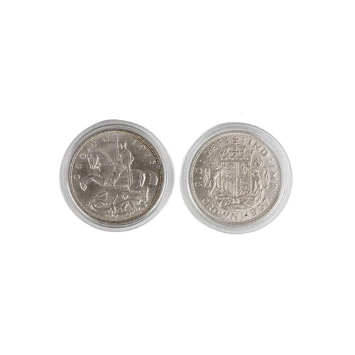 198O - 1935 and 1937 silver crowns plus 1937 (King Edward VIII) pattern silver crown Comprising: 1: A 1935 ... 