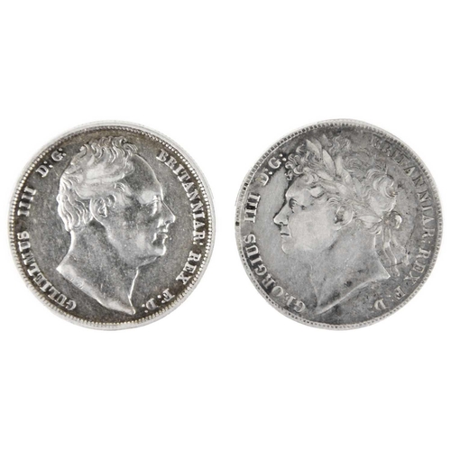 199B - George IV and William IV half-crowns 1823, 1834 Comprising 1823 nVF and 1834 F-VF