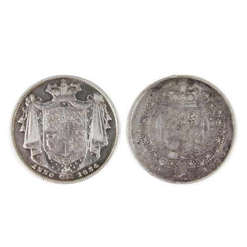 199B - George IV and William IV half-crowns 1823, 1834 Comprising 1823 nVF and 1834 F-VF