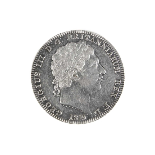 199H - George III crown 1819 An encapsulated 1819 LIX crown nEF grade