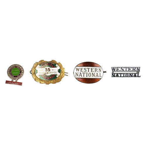 203 - Western National Omnibus Co. long service badges etc. Western National cap badges for 10 years and 3... 