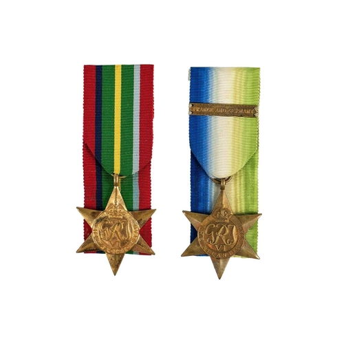 206 - WWII Atlantic Star and Pacific Star medals Atlantic Star with France & Germany bar, plus a Pacific S... 