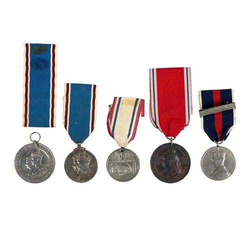 208 - Commemorative Royalty Related Medals - (4) & Railway Interest Medal (1) Comprising: Official Coronat... 