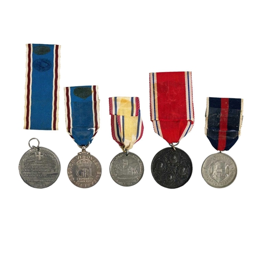 208 - Commemorative Royalty Related Medals - (4) & Railway Interest Medal (1) Comprising: Official Coronat... 